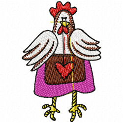 Chickens And Roosters Embroidery Design 9